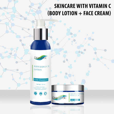 Buy DermDoc Skincare with Vitamin C (Body Lotion + Face Cream) - Purplle