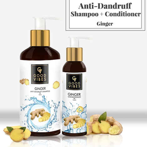 Buy Good Vibes Anti-Dandruff Shampoo + Conditioner - Ginger (300 ml + 120 ml) - Purplle