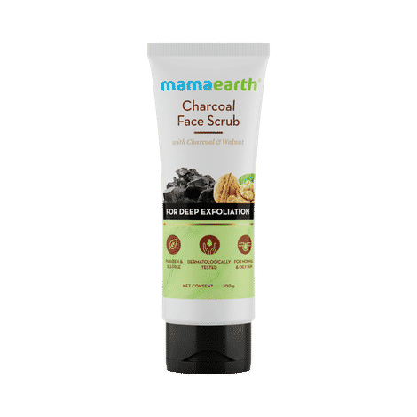 Mamaearth Charcoal Face Scrub For Oily Skin & Normal skin, with Charcoal & Walnut for Deep Exfoliation (100 gm)