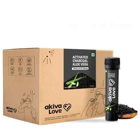 Buy Akiva Love Activated Charcoal Aloe Vera Detox Ready To Drink Health Shots (Pack of 30) (40 ml each) - Purplle