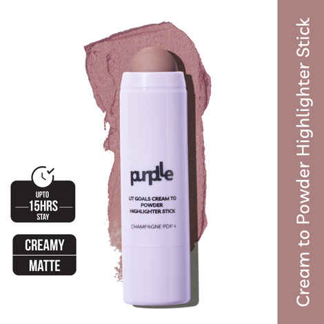 Buy Purplle Lit Goals Cream to Powder Highlighter Stick Champagne Pop 4 - Purplle