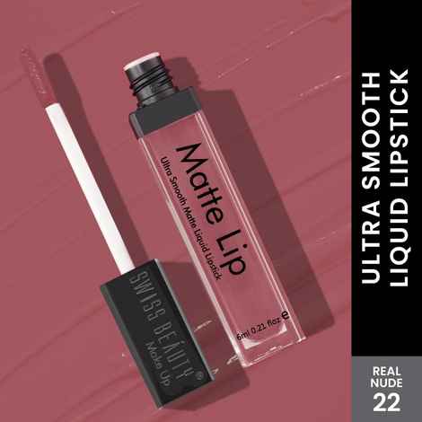 Buy Swiss Beauty Ultra Smooth Matte Lip Liquid Lipstick Color Stay - Real-Nude (6 ml) - Purplle