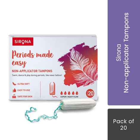 Buy Sirona Non Applicator  Tampons Super Plus Heavy Flow - 20 Pieces - 20 Pcs - Purplle