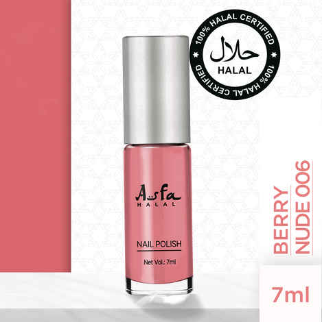 Buy Asfa Halal Hi Shine Nail Polish Berry Nude 006 (7 ml) - Purplle