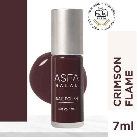 Buy Asfa Halal Hi Shine Nail Polish Crimson Flame 010 (7 ml) - Purplle