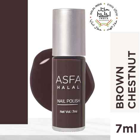 Buy Asfa Halal Hi Shine Nail Polish Brown Chestnut 014 (7 ml) - Purplle