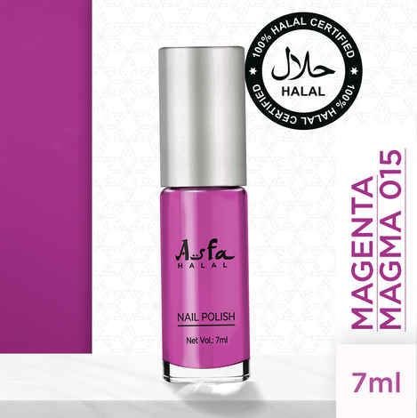 Buy Asfa Halal Hi Shine Nail Polish Magenta Magma 015 (7 ml) - Purplle