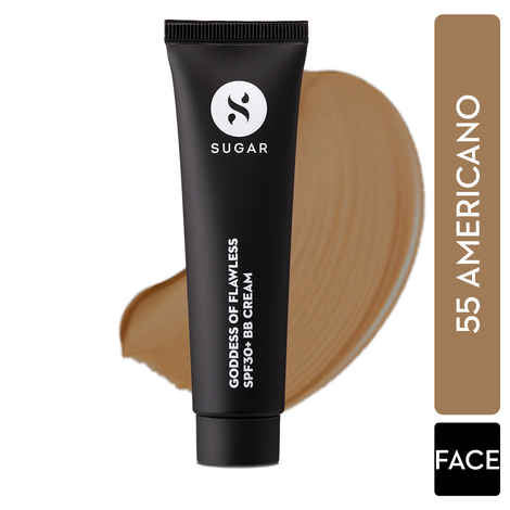 Buy SUGAR Cosmetics - Goddess Of Flawless - BB Cream - 55 Americano (Medium Deep Shades) - Long Lasting, Lightweight BB Cream with Matte Finish - Purplle