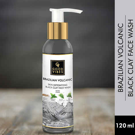 Buy Good Vibes Brazilian Volcanic Skin Detoxifying Black Clay Face Wash (120 ml) - Purplle