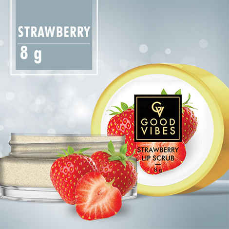 Buy Good Vibes Strawberry Lip Scrub | Lightweight, Exfoliating, Brightening | No Parabens, No Animal Testing (8 g) - Purplle
