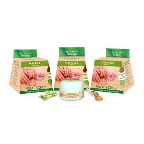 Buy Vaadi Herbals Foot Scrub With Fenugreek & Lemongrass Oil (30 ml) (Pack of 3) - Purplle