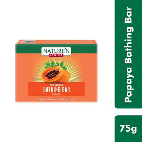 Buy Nature’s Essence Papaya Bathing Bar | Brightens skin tone for an instant skin reboot | 75gm - Purplle