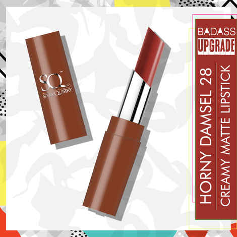 Buy Stay Quirky Lipstick Creamy Matte With BadAss Upgrade|Long Lasting| 8hrs Stay| Highly Pigmented|Paraben Free - Red - Horny Damsel 28 (3.5 g) - Purplle