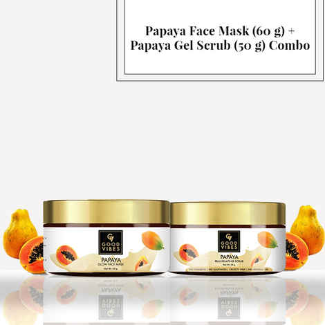 Buy Good Vibes Papaya Face Mask (60 gm) + Papaya Gel Scrub (50 gm) Combo - Purplle