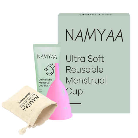 Namyaa Menstrual Cup | Ultra Soft | Reusable | FDA compliant Medical Grade Silicone | Small