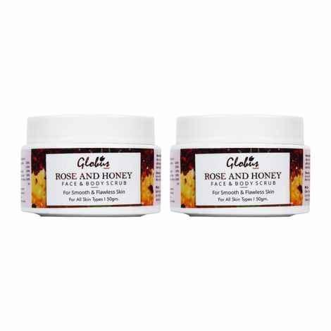 Buy Globus Naturals Honey & Rose Body & Face Scrub (50 g) Pack Of 2 - Purplle