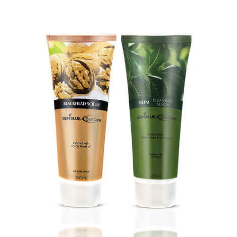 Buy Gemblue Biocare Blackhead Scrub, (200 ml)+Gemblue Biocare Neem Scrub, (200 ml) - Purplle