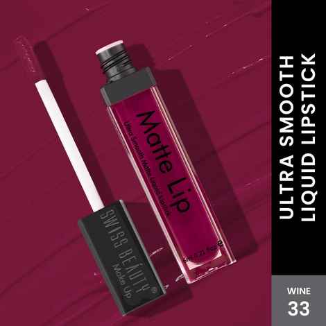 Buy Swiss Beauty Ultra Smooth Matte Lip Liquid Lipstick 33 Wine (6 ml) - Purplle