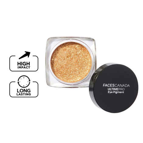 FACES CANADA Ultime Pro Eye Pigment - Gold 02, 1.8 gm | Shimmery Finish | Long-Lasting | Intense Pigment | Excellent Color Payoff | Smooth Application