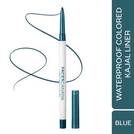 FACES CANADA Ultime Pro Twist Eye Kajal Liner - Blue, 0.35 gm | High Impact Intense Color In 1 Stroke | 24HR Long Stay | Matte Finish | Soft Texture | Waterproof & Smudgeproof | Made With Carnauba Wax