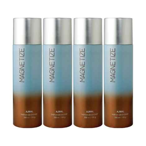 Buy Ajmal Magnetize Deodorant Combo pack of 4 High Quality Deodorant 200ml each (Total 800ML) for Men & Women + 4 Parfum Testers - Purplle