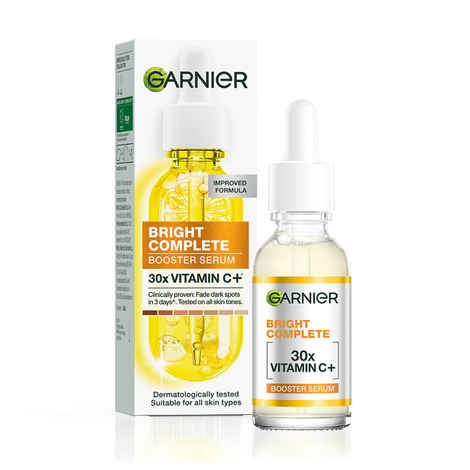 Buy Garnier Skin Naturals, Bright Complete 30X Vitamin C Booster Face Serum, Increases Skin's Glow Instantly and Reduces Spots Overtime, with 2% Niacinamide + 0.5% Salicylic Acid, for Men & Women, 30 ml - Purplle