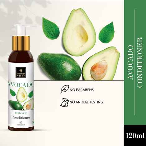 Buy Good Vibes Avocado Control Softening Hair Conditioner | Frizz Control, Adds Shine, Softening | No Parabens, No Animal Testing (120 ml) - Purplle