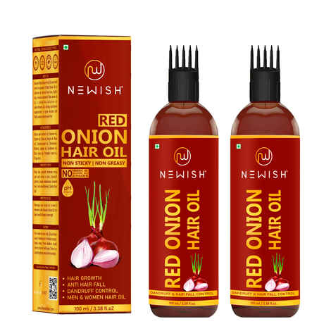 Buy Newish Onion hair oil for hair growth (100 ml) (PACK OF 2) - Purplle
