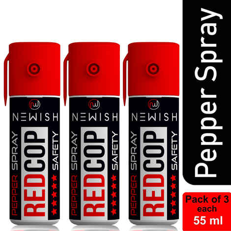 Buy Newish Red Cop Powerful Pepper Spray Self Defence for Women Pack of 3 (Each : 55 ml / 35 g) - Purplle