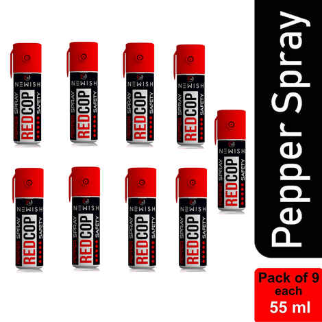 Buy Newish : RED COP | Powerful Pepper Spray Self Defence for Women Pack of 9 (Each : 35 gm / 55 ml) - Purplle