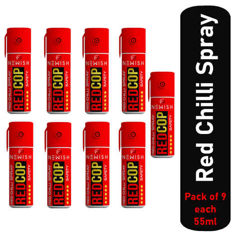 Buy Newish : Powerful Red Chilli Spray Self Defence for Women Pack of 9 (Each : 35 g/ 55 ml) - Purplle