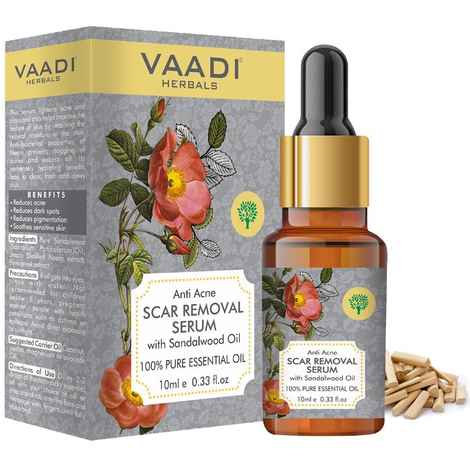 Buy Vaadi Herbals Scar Removal Serum (Pure Mix of Sandalwood Oil, Steam Distilled Neem & Fenugreek Extract) - Reduces Acne, Dark Spots & Pigmentation 10 ml - Purplle