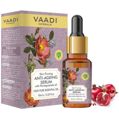 Buy Vaadi Herbals Anti Ageing Serum with Pomegranate Oil - Reduces Fine Lines, Lightens Wrinkles & Brightens Complexion 10 ml - Purplle