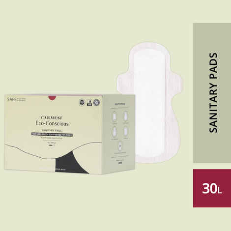 Buy Carmesi Eco-Conscious - Sanitary Pads for Rash-Free + Eco-Friendly Periods (30 Large) - Purplle