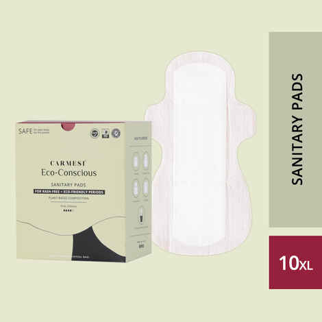 Buy Carmesi Eco-Conscious - Sanitary Pads for Rash-Free + Eco-Friendly Periods (10 XL) - Purplle