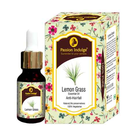 Buy Passion Indulge Lemongrass Essential Oil for Acne, Black Heads, Pores and Hair Fall -10ml - Purplle