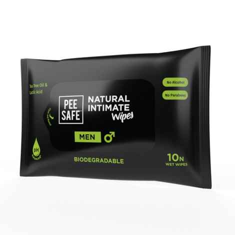 Buy Pee Safe Intimate Wipes for Men, Biodegradable, pH Balanced - 10 Wipes - Purplle