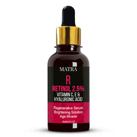 Buy Matra Retinol 2.5%, Vitamin C, E & Hyaluronic Acid Serum- Anti wrinkle/anti aging serum with Niacinamide (Vit. B3), Aloe Vera & Green Tea – Best Retinol Serum - Purplle