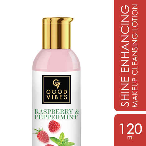 Buy Good Vibes Shine Enhancing Makeup Cleansing Lotion - Raspberry and Peppermint (120 ml) - Purplle