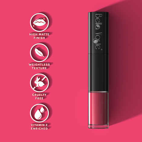 Buy Bella Voste Prime & Pout Liquid Lipstick , Hot & Happening (01) (1.1 g) & (1.6 ml) - Purplle
