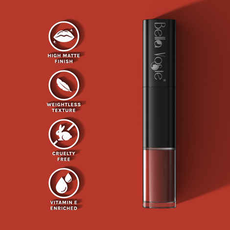 Buy Bella Voste Prime & Pout Liquid Lipstick , Nasty Night (03) (1.1 g) & (1.6 ml) - Purplle