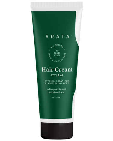 Buy Arata Natural Styling & Hold Hair Cream With Organic Flaxseed & Olive Oil | All-Natural, Vegan & Cruelty-Free | Styling & Hair Growth Formula For Men & Women (50 gm) - Purplle