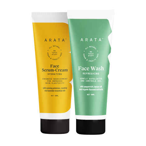 Buy Arata Natural Anti-Aging Face Kit For Men & Women with Face Serum (50 ml) & Face Wash (50 ml) - Purplle