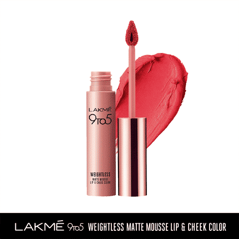 Buy Lakme 9 To 5 Weightless Matte Mousse Lip & Cheek Color - Candy Floss (9 gm) - Purplle
