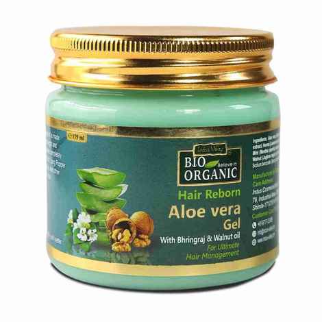 Buy Indus valley Bio organic Hair reborn Aloe vera gel with Bhringraj & Walnut oil (175 ml) - Purplle