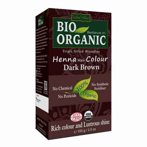 Buy Indus Valley Bio Organic Dark Brown Chemical Free Henna Hair Color (100 g) - Purplle