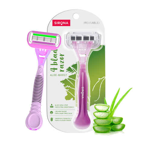 Buy Sirona Reusable Hair Removal Razor for Women with Aloe Boost, Shaving Razor - Pack of 1 - Purplle
