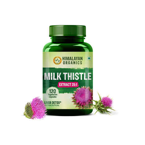 Buy Himalayan Organics Milk Thistle Extract Silymarin 800mg/Serve-120 Veg Capsules - Purplle