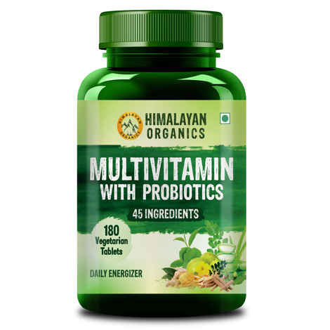 Buy Himalayan Organics Multivitamin for men & women with 45 ingredients - 180 Tablets - with probiotics - Immunity, Energy, Metabolism, and Muscle Function - Purplle