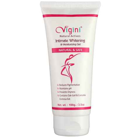 Buy Vigini 100% Natural Actives Vaginal Intimate Whitening Lightening Moisturier Gel Non Staining Water Based Wash Able (100 gm) - Purplle